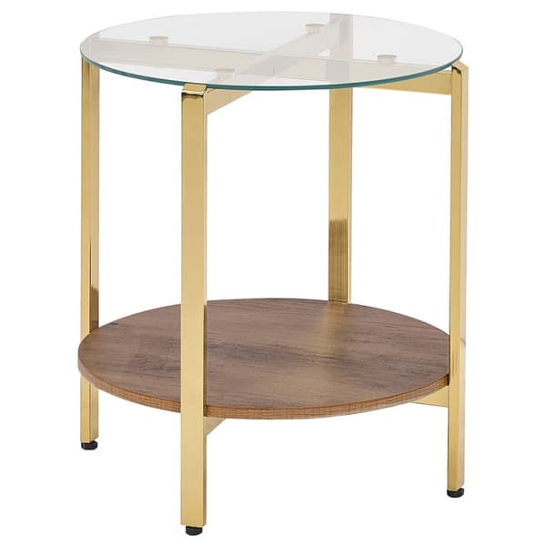 Sidebord i glas, mørkt træ med guld LOVELL Lumarko!