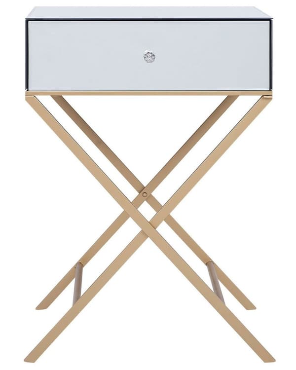 VIVY Sidebord Glas Sølv Lumarko!