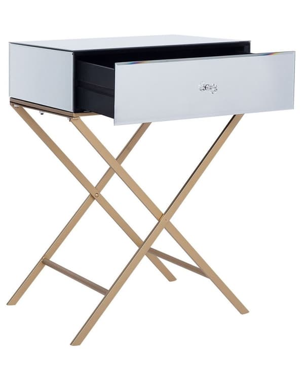 VIVY Sidebord Glas Sølv Lumarko!