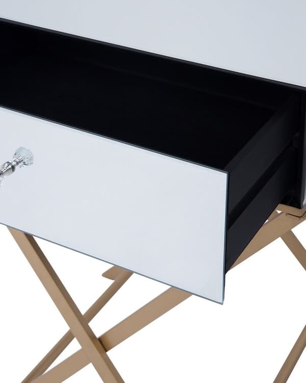 VIVY Sidebord Glas Sølv Lumarko!