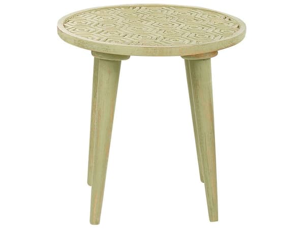 Set med 2 sidobord i mangoträ grön MAHARO Lumarko!