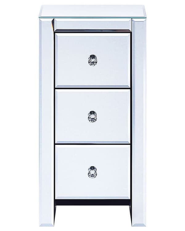 Kommode LORRIS Glas Sølv Lumarko!
