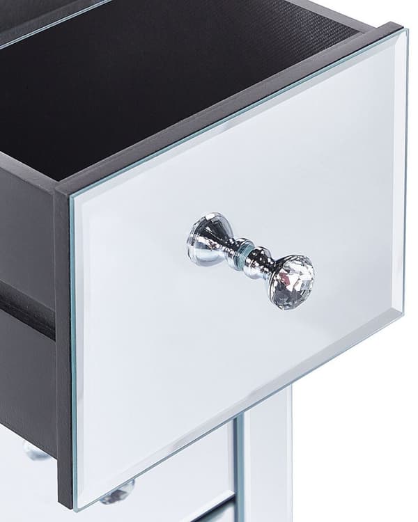 Kommode LORRIS Glas Sølv Lumarko!