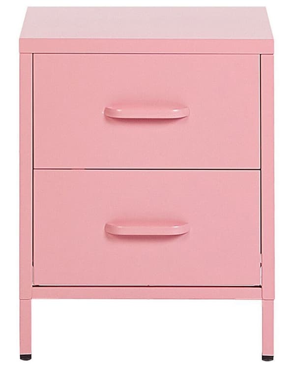 Natbord med 2 skuffer MALAVI Metal Pink Lumarko!