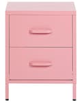 Miniatyrbillede 5 af 9: Natbord med 2 skuffer MALAVI Metal Pink Lumarko!