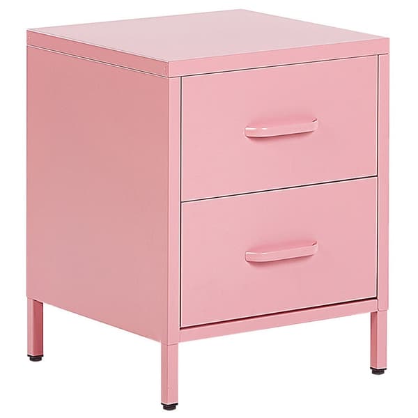 Natbord med 2 skuffer MALAVI Metal Pink Lumarko!