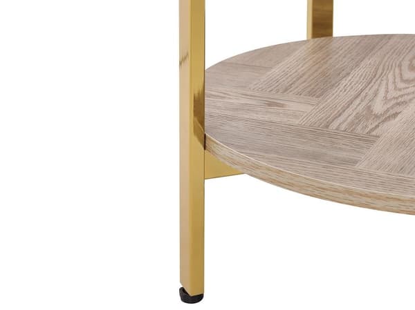 Sidebord i glas, lyst træ med guld LOVELL Lumarko!