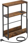 Miniatyrbillede 1 af 7: Smalt sidebord med stikdåse, natbord i 3 niveauer, endebord, til små rum, magasinreol,