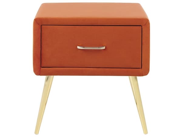 Orange fløjls sengebord FLAYAT Lumarko!