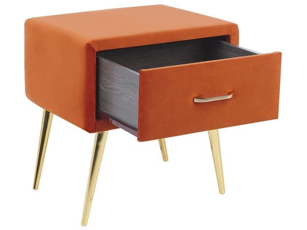 Orange fløjls sengebord FLAYAT Lumarko!