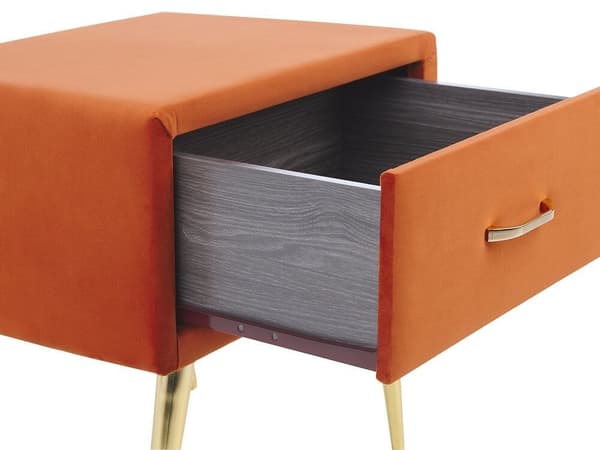 Orange fløjls sengebord FLAYAT Lumarko!