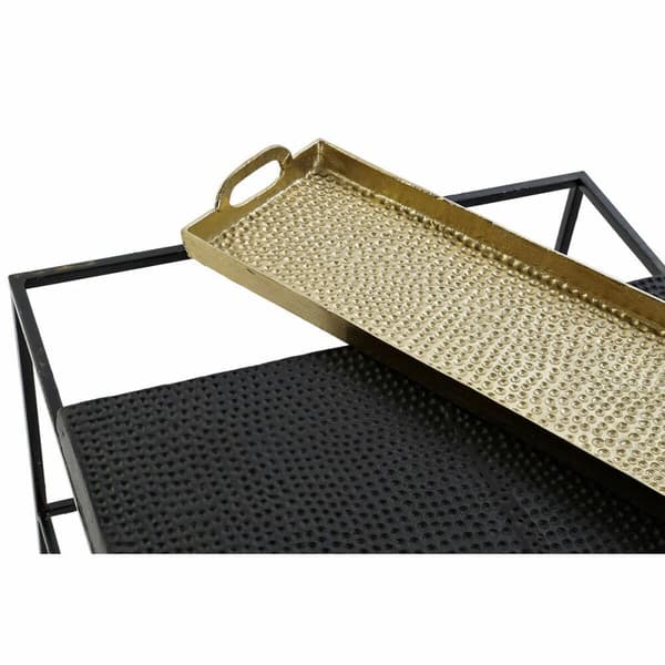 Sidobord DKD Home Decor 61 x 61 x 49 cm Svart Gyllene Stål Aluminium
