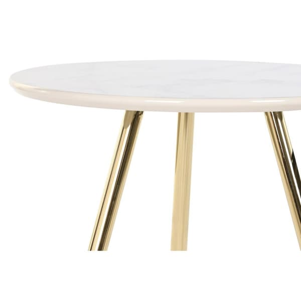 2-bordsset DKD Home Decor Vit Svart Gyllene 46 x 46 x 45 cm