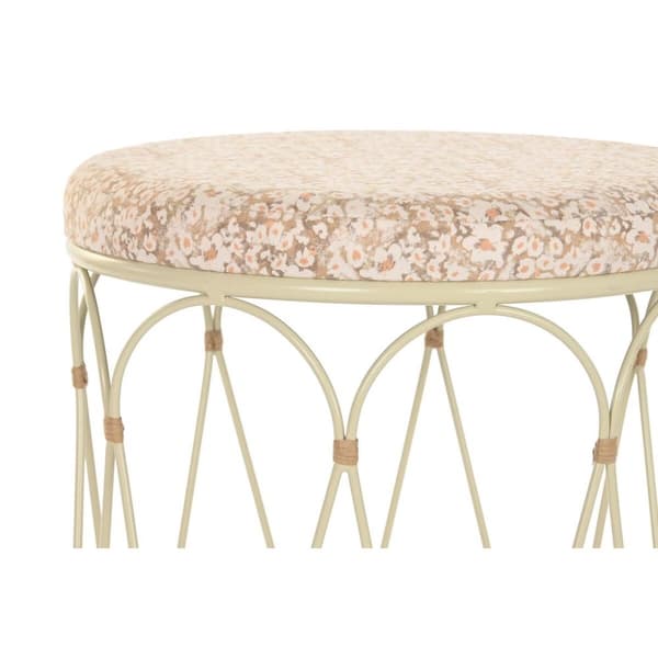 Sidobord DKD Home Decor Naturell Metall Kräm Rattan (35 x 35 x 49 cm)