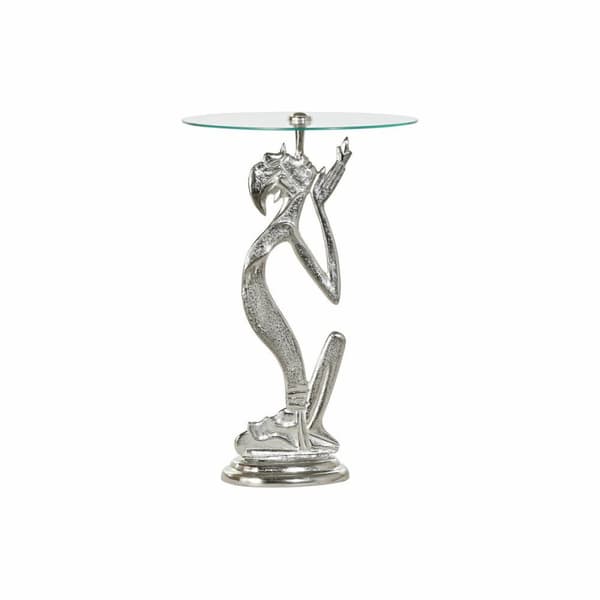 Sofabord DKD Home Decor Gennemsigtig Aluminium Krystal Sølvfarvet (46 x 46 x 72 cm)