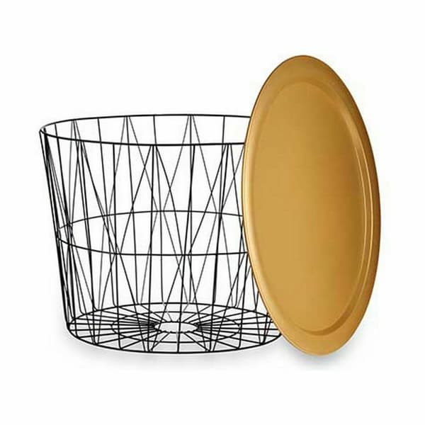 Sofabord Sort Gylden Metal 62 x 45,5 x 62 cm (4 enheder)