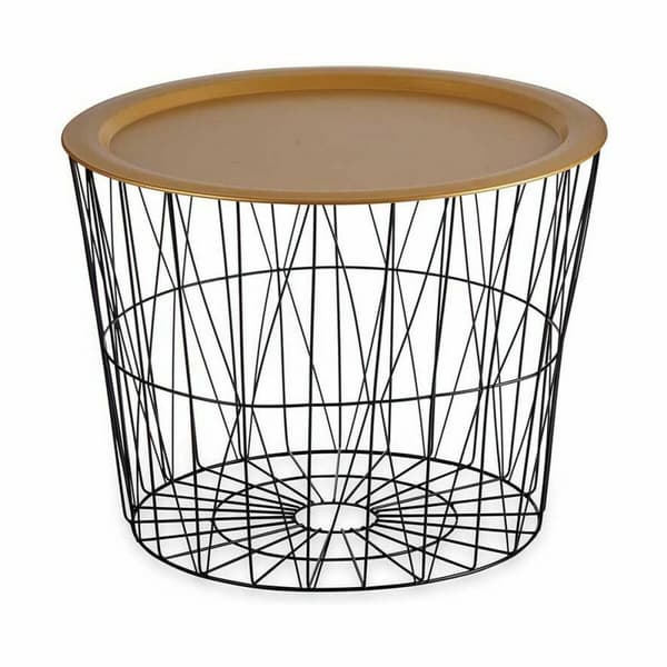 Sofabord Sort Gylden Metal 62 x 45,5 x 62 cm (4 enheder)