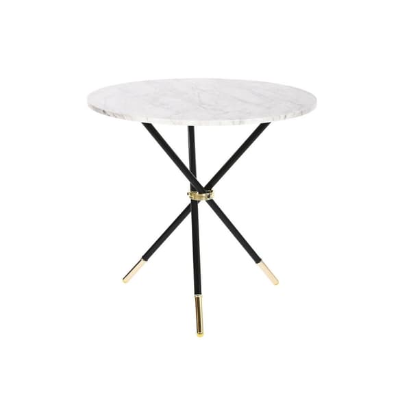 Sofabord DKD Home Decor Hvid Sort Gylden Metal Træ MDF 80 x 80 x 76 cm