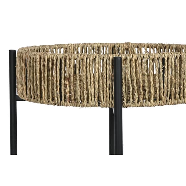 Sæt med 2 borde Home ESPRIT Sort Natur Metal 49 x 49 x 44 cm