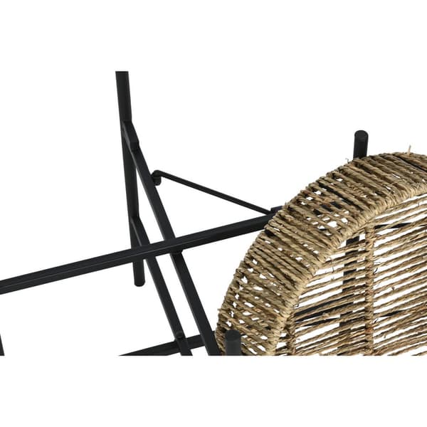 Sæt med 2 borde Home ESPRIT Sort Natur Metal 49 x 49 x 44 cm