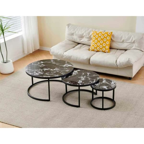 Lille serveringsbord Home ESPRIT Sort 80 x 80 x 1 cm