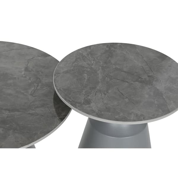 Lille serveringsbord Home ESPRIT Grå 70 x 70 x 43 cm 70 x 70 x 1 cm