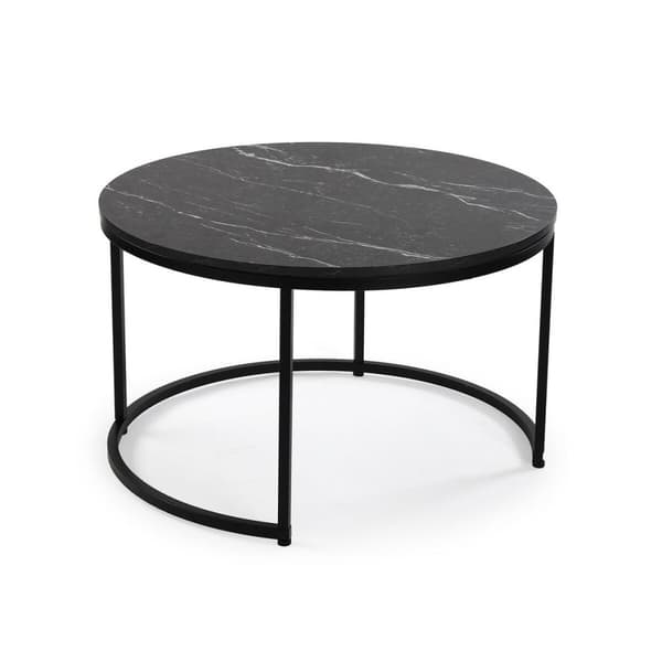 Sæt med 2 borde Versa Aurea 48 x 48 x 42 cm 80 x 80 x 48 cm