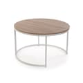 Miniatyrbillede 3 af 4: Sæt med 2 borde Versa Aurea Hvid 48 x 48 x 42 cm 80 x 80 x 48 cm