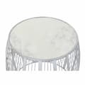 Miniatyrbillede 3 af 3: Sofabord DKD Home Decor Hvid Marmor Jern Sølvfarvet (46 x 46 x 41 cm)