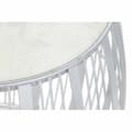 Miniatyrbillede 2 af 3: Sofabord DKD Home Decor Hvid Marmor Jern Sølvfarvet (46 x 46 x 41 cm)