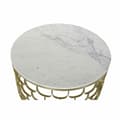 Miniatyrbillede 3 af 3: Sofabord DKD Home Decor 81 x 81 x 42 cm Gylden Hvid Plastik Marmor Jern