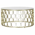 Miniatyrbillede 1 af 3: Sofabord DKD Home Decor 81 x 81 x 42 cm Gylden Hvid Plastik Marmor Jern