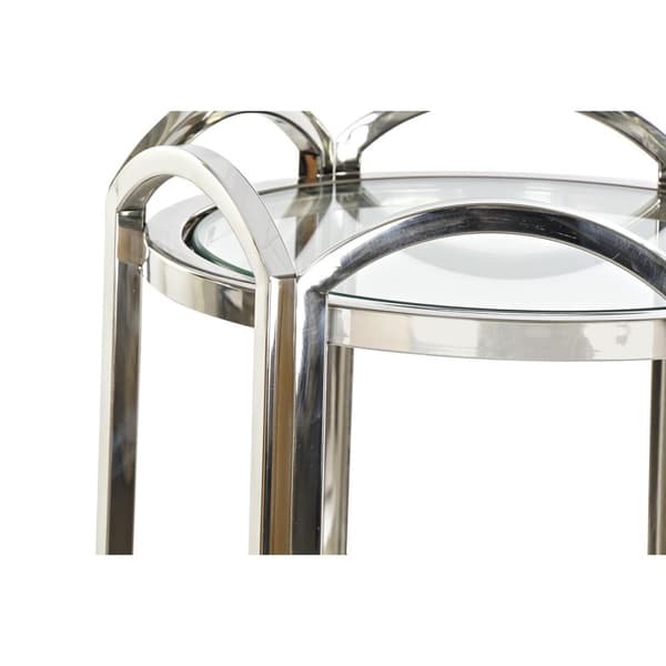 Sofabord DKD Home Decor Krystal Sølvfarvet Metal 40 x 40 x 110 cm