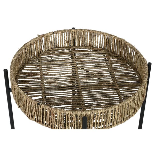 Sæt med 2 borde Home ESPRIT Sort Natur Metal 49 x 49 x 44 cm