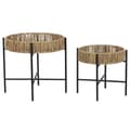 Miniatyrbillede 1 af 4: Sæt med 2 borde Home ESPRIT Sort Natur Metal 49 x 49 x 44 cm