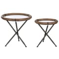 Pikkukuva 1 / 4: Set of 2 tables Home ESPRIT Musta Luonnollinen Kristalli Kuusi 65 x 65 x 66 cm