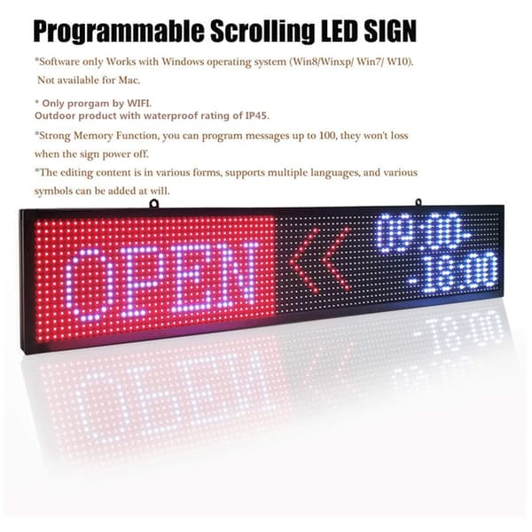P10 Udendørs LED-skilt, WiFi-programmerbart, understøttelse af flere sprog, højopløsnings rulleskærm.