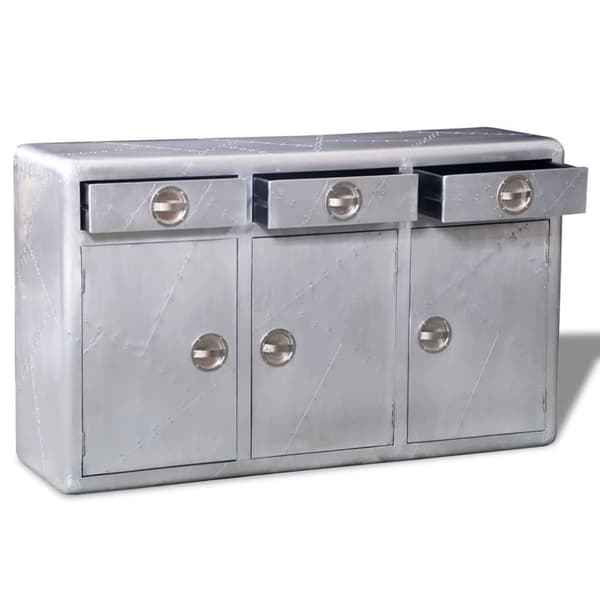 vidaXL aluminiumsskænk 3 skuffer vintagestil veteranfly