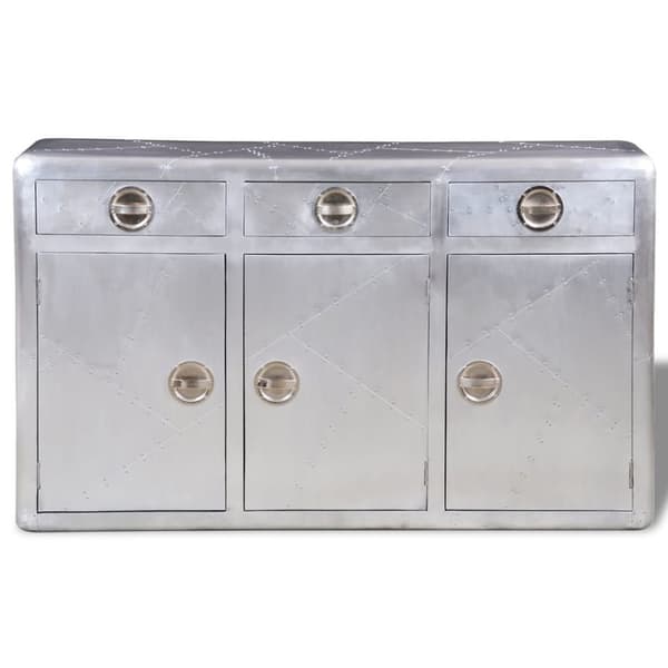 vidaXL aluminiumsskænk 3 skuffer vintagestil veteranfly