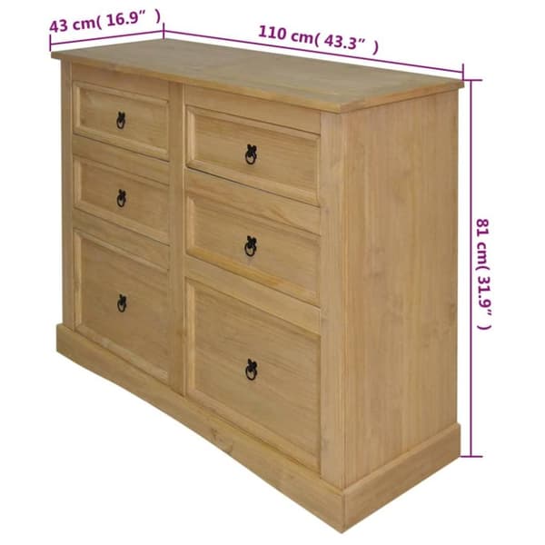 vidaXL Skjenk meksikansk furu corona-stil 110x43x81 cm