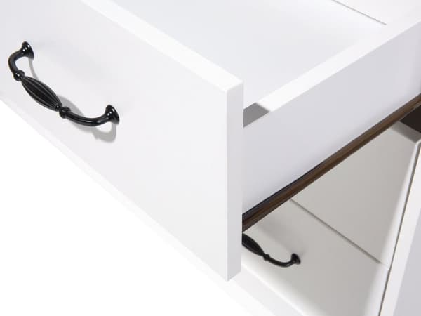 Byrålådor Vit med Ljus trä 5 Lådor Sidobord Förvaring Minimalistisk Skandinavisk Stil