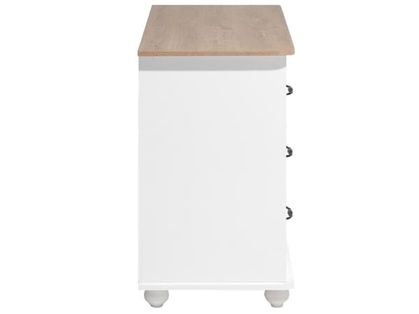 Lipasto valkoinen 100 x 79 x 45 cm MDF-levy puu metalli 3 laatikkoa viilutettu