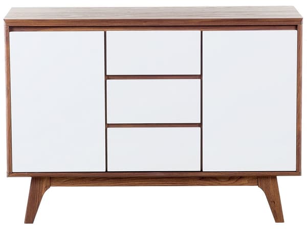 Senkki tumma puu/valkoinen 115 x 82 x 40 cm MDF-levy matta kaapit hyllyt laatikot