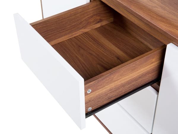 Senkki tumma puu/valkoinen 115 x 82 x 40 cm MDF-levy matta kaapit hyllyt laatikot