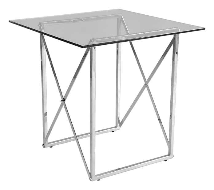Cross Lampebord, 55x55, blank krom