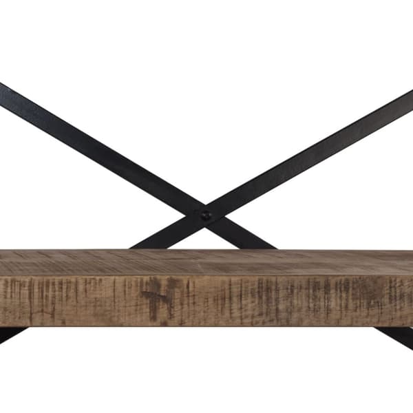vidaXL skænk med hylder massivt mangotræ 120 x 35 x 200 cm