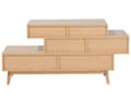 Miniatyrbild 6 av 9: Sidobord Brun 4 Lådor 2 Hyllor Asymmetrisk Design Skandinavisk
