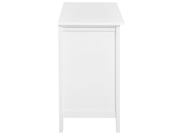 Hvid kommode 80 x 96 cm sorte greb klassisk stil