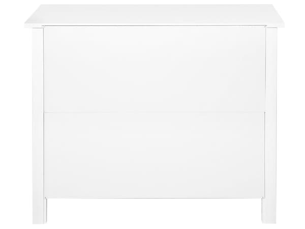 Hvid kommode 80 x 96 cm sorte greb klassisk stil