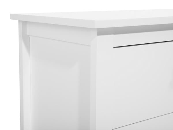 Hvid kommode 80 x 96 cm sorte greb klassisk stil